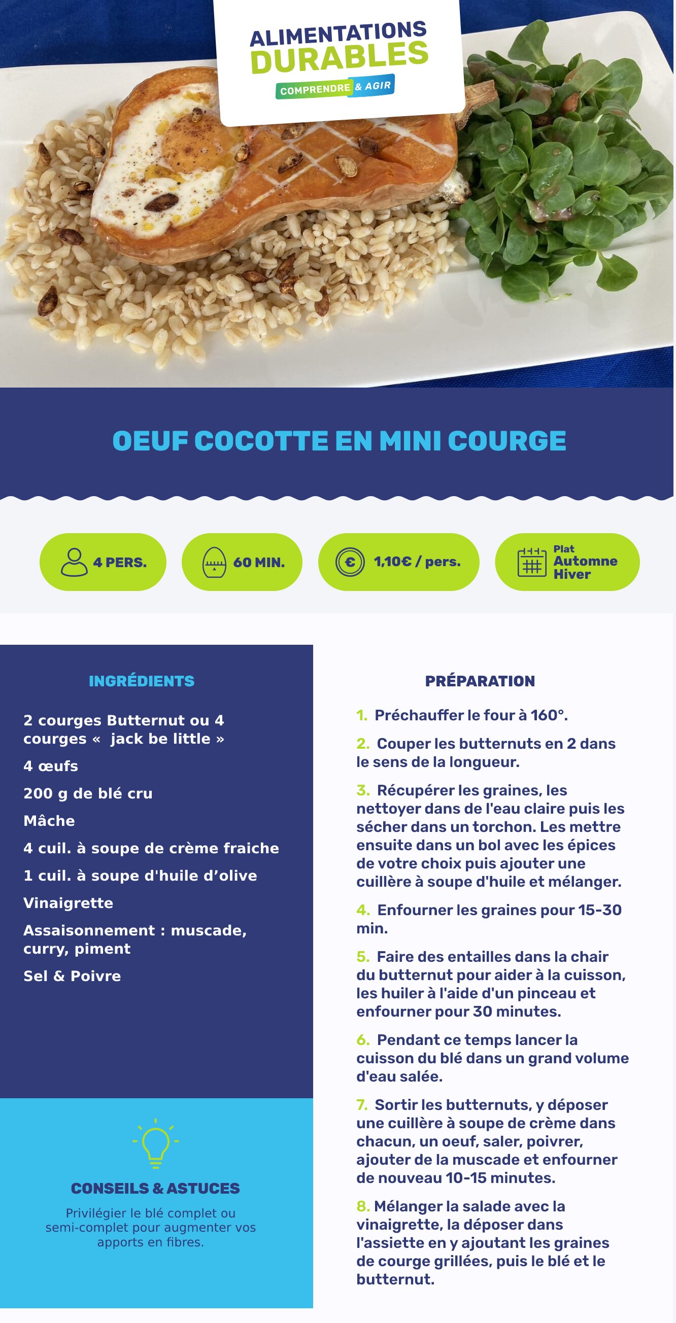 Œuf cocotte en mini courge