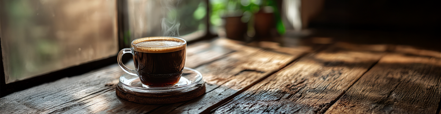 coffee cup on a wooden table