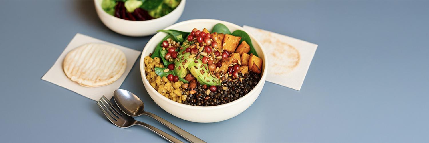 salade végétarienne colorée dans une assiette